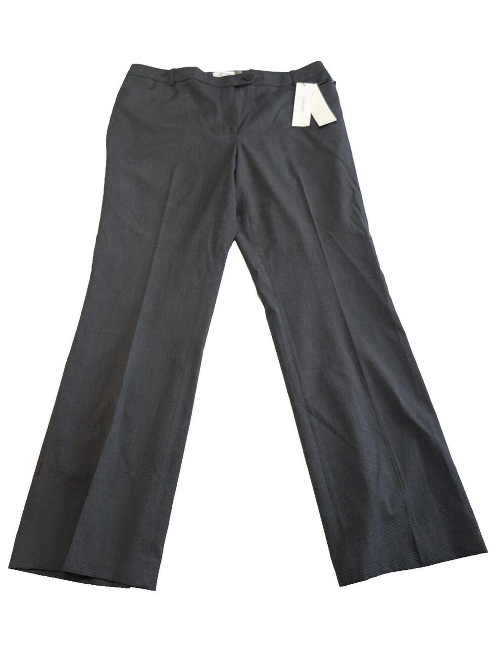 Calvin Klein Womens Modern Fit Glen Chek Pattern Grey Dress Pants Size 12